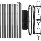 vidaXL Bodenmontierter Euro-Zaun 25 x 0,6 m PVC-beschichteter Stahl