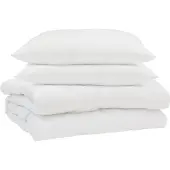 vidaXL Sommerdecke mit Kissen 3 pcs Weiß Mikrofaser