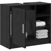 vidaXL Badezimmerschrank Schwarz Eichen-Optik 63 x 29 x 55 cm