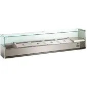 GastroHero Kühlaufsatz ECO 8 x GN 1/4 mit Glasaufsatz 1600 mm