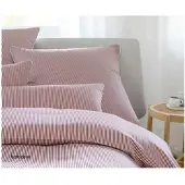 Elegante Bettwäsche Hamburger Streifen - 135x200 cm + 40x80 cm bordeaux