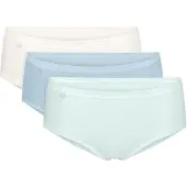 Sloggi Midislip "Basic+ Midi C3P", Damen, Gr. 38, medium grau melange, Single Jersey, Obermaterial: 95% Baumwolle, 5% Elasthan, körpernah, Unterhosen Midislip, perfekter Sitz