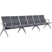 CLP Wartebank Airport-Stil Ermin, Sitzbank Flur mit Lehne, ergonomische Sitzschalen, Wartestühle mit robustem Alu-Gestell, bis 150 kg je Sitz