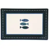 Excelsa Set 6 flache Teller Ocean 30x20 cm aus bunter Keramik