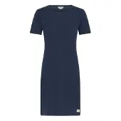 Oxmo Midikleid "Midikleid OXPimatta", Damen, Gr. M, N-Gr, blau (total eclipse), Obermaterial: 57% Baumwolle CO. 43% Polyester PES., Kleider Midikleid