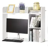 Vevor Schreibtisch Bücherregal 2-stufiger Organizer (94,5 x 24,1 x 73,4 cm) Tischregale Schreibtisch Organizer Ausstellungsregal aus Spanplatten mit rutschfesten Füßen