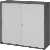 Hammerbacher Schiebetürenschrank 3 OH BS Graphit/Grau