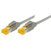 Tecline Patchkabel S/FTP, PiMF, Cat 6a, grau, 10,0 m Für 10 Gigabit/s, halogenfrei, mit Leoni-Kabel und Hiro