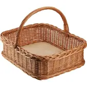 Kadax Weidenkorb, Einkaufskorb, Picknick-Obsttablett, rechteckiges Weidengeflecht, 52 cm