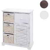 Mendler Kommode HWC-H21, Schrank Schubladenkommode, Massiv-Holz Korb-Schublade 80x60x30cm ~ shabby weiß