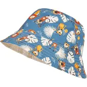 Playshoes Wende-Sonnenhut in Creme/ Blau/ Bunt - 51 cm
