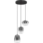 Lyora Design-Pendelleuchte Oblo 3-flammiges Rauchglas