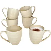 MamboCat CLAY BEIGE 6er Set Kaffeebecher 320ml Steingut beige Tee-Tasse Kakao Strudel