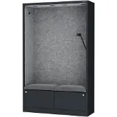 Sally Büroschrank mit Gesprächsplatz SALLY Akustische Ruhezone MentalBox Grey Fog Anthrazit