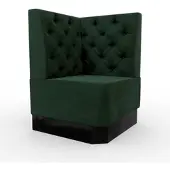 BIG Möbel Gastro Eckbank Amsterdam | 64x64 cm | Samtstoff in Grün | Chesterfield