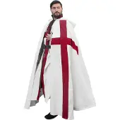 Metamorph Umhang mit Kapuze und Kreuz - Tempelritter