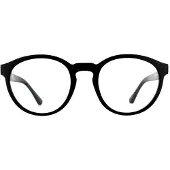 Emporio Armani Runde Herren Matte Schwarz klar mit Sonne Clip-ons Sonnenbrille