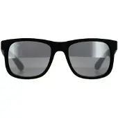 Ray-Ban JUSTIN COLOR MIX, Erwachsener, Uni, Quadratisch, Schwarz, Nicht-polarisierte Linse, Nylon
