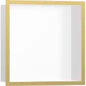 Hansgrohe XtraStoris Individual Wandnische Mattweiß mit Designrahmen 300/300/100, Polished Gold Optic