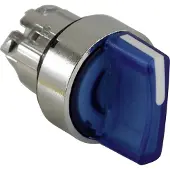 Schneider Electric Leuchtwahlschalter, Frontelement, Harmony XB4, Metall, 22mm, blau, für universelle LED, 3 Stellungen, Mitte rastend ZB4BK1563