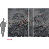 Overig Vliestapete "Digitaldruck Vlies - Flamingos in the Sky - Größe 400 x 280 cm" bedruckt glatt Wohnzimmer, Schlafzimmer