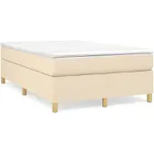 Syfax Boxspringbett mit Matratze Creme 120x200 cm Stoff