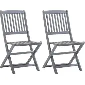 vidaXL Möbel Klappbare Gartenstühle 2 Stk. Massivholz Akazie - Gartenstühle 46335