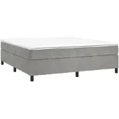 Syfax Boxspringbett mit Matratze Hellgrau 200x200 cm Samt
