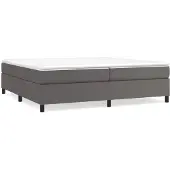 vidaXL Boxspringbett mit Matratze Grau 200x200 cm Kunstleder