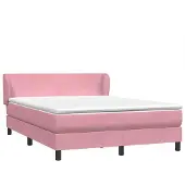 Syfax Boxspringbett mit Matratze Rosa 140x220 cm Samt
