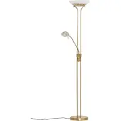 LINDBY LED-Stehlampe Yveta, messing, Leselampe, dimmbar