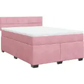 Syfax Boxspringbett mit Matratze Rosa 160x200 cm Samt