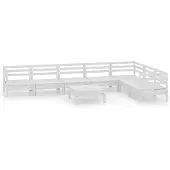 vidaXL 8-tlg. Garten-Lounge-Set Massivholz Kiefer Weiß