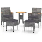 vidaXL 5-tlg. Garten-Lounge-Set Poly Rattan Grau