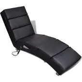 vidaXL "im " Massage-Chaiselongue Schwarz Kunstleder - Massagesessel CC1479