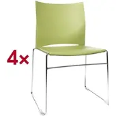 Topstar 4er-Set Stapelstühle »W-Chair« grün, 45x45 cm