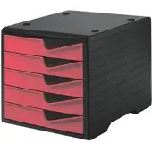 Styro Schubladenbox »styroswingbox« 5 Schubladen rot, 27x25.5x34 cm