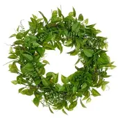 Creativ Green künstliche Pflanze Mix Blätterkranz aus Kunststoff, Ø ca. 60 cm, grün