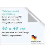 Usorteret Whiteboard-Folie UFWB-600X450, selbstklebend, weiß, 60 x 45 cm