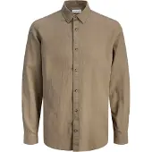 Jack & Jones Langarmhemd "JJESUMMER LINEN BLEND SHIRT L/S SN" Baumwollmischung, regular fit