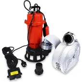 Grafner Profi Fäkalienpume 550 Watt mit Schneidwerk und 30m Schlauch, Schwimmschalter, 10000 l/h, Kupplung, 50 mm Fremdkörper, Schmutzwasserpumpe mit Zerkleinerer und C-Schlauch, Tauchpume Fäkalien
