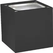 Zafferano Sole IP54 LED-Wandleuchte für Innen und Außen, Aluminium-Druckguss Gehäuse in Dunkelgrau, 2x10W, 3000K, modernes kompaktes vielseitiges Design