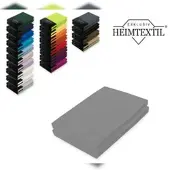 EXKLUSIV HEIMTEXTIL Doppelpack Jersey Spannbettlaken Premium Grau 120 x 200 cm