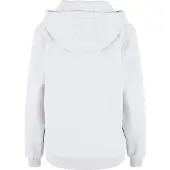 Urban Classics lässiger Damen Hoodie Rippbündchen Kapuze 330 g/m² mit Baumwolle Weiß