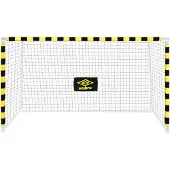 Umbro Fußballtor - Fussballtor 300 x 200 x 110 cm - Fußball Tor - Fussballtore für Garten Kinder und Erwachsene - Fussball Trainingszubehör für Innen und Außen - Metall - Schwarz/Gelb