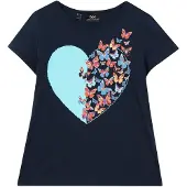 Bonprix T-Shirt Regular Fit, Kurzarm, aus Baumwolle, mit Schmetterlings-Print