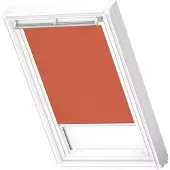 Velux Verdunkelungsrollo uni orange manuell Rahmen weiß DKL PK10 4564SWL