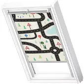 Velux Verdunklungsrollo "DKL 4655S" verdunkelnd ohne Bohren in Führungsschienen alufarbene Führungsschienen & Griffleiste