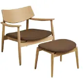Ebuy24 Gina Sessel mit Fußhocker Eiche.