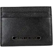 Armani Exchange für Herren. XM000169AF12702UC001 Schwarzer Kartenhalter aus Leder (OSFA), Lässig